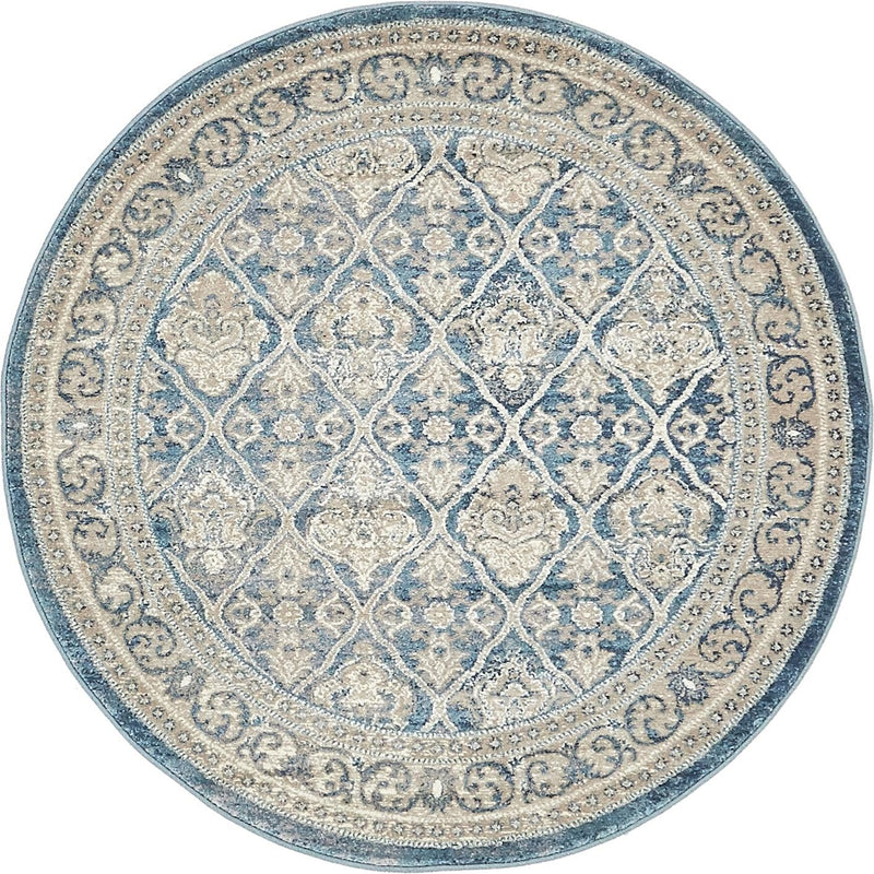 Salzburg Elegance Collection Area Rug -  Kapuzinerberg Round Light Blue  lifestyle 22