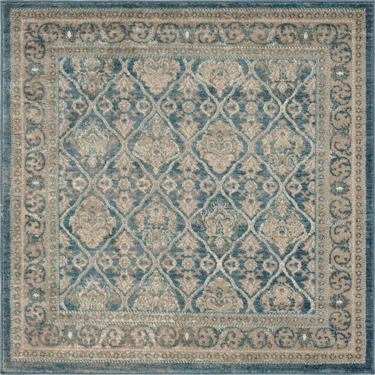 Salzburg Elegance Collection Area Rug -  Kapuzinerberg Square Light Blue  lifestyle 32