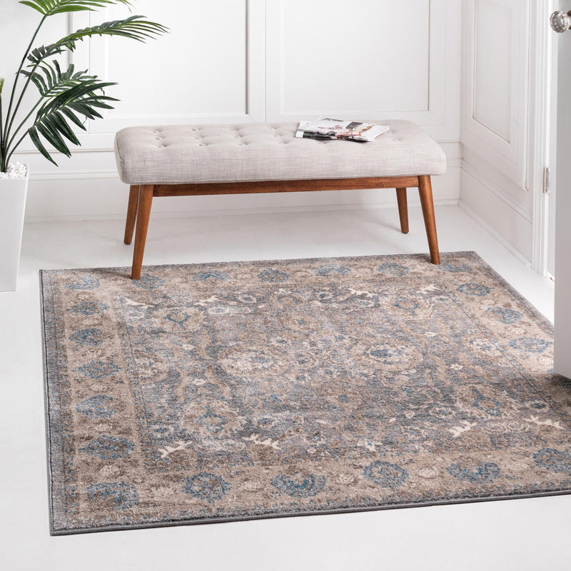 Salzburg Elegance Collection Area Rug -  Mozarteum Square Gray  lifestyle 28