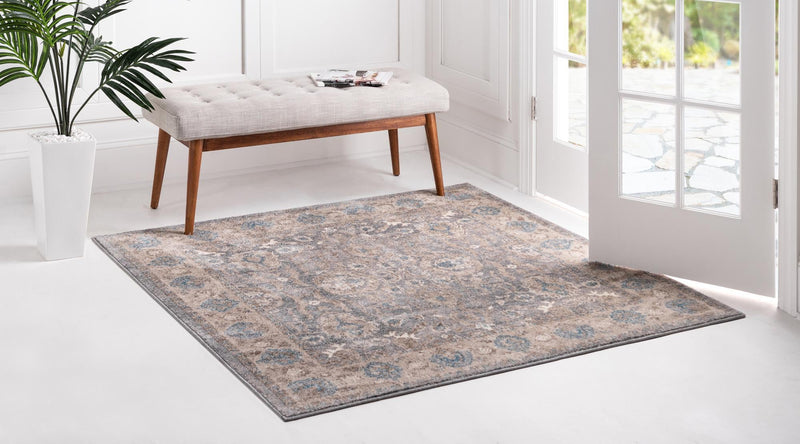 Salzburg Elegance Collection Area Rug -  Mozarteum Square Gray  lifestyle 33