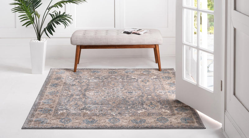 Salzburg Elegance Collection Area Rug -  Mozarteum Square Gray  lifestyle 37