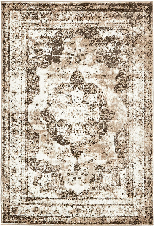Riviera Elegance Collection Area Rug -  Menton (Dark Beige) Rectangle Dark Beige Main
