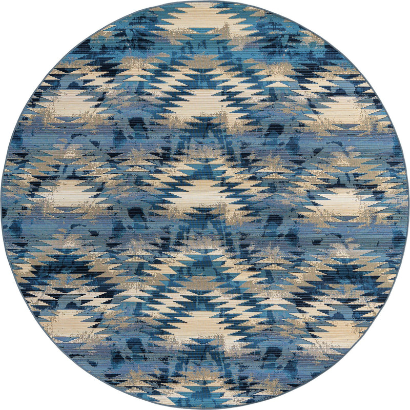 Urban Terrace Collection Area Rug -  Jetty Round Blue  lifestyle 29