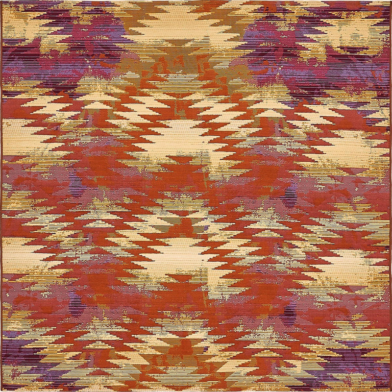 Urban Terrace Collection Area Rug -  Jetty Square Red  lifestyle 30