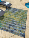 Urban Terrace Collection Area Rug -  Quay Rectangle Blue  lifestyle 2