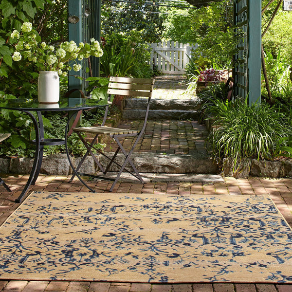 Garden Terrace Escape Collection Area Rug -  Fauna Square Beige  lifestyle 35