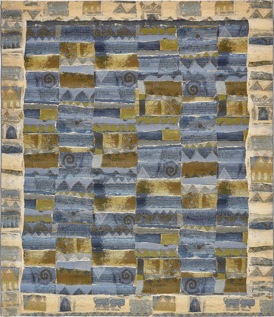 Urban Terrace Collection Area Rug -  Cobblestone Rectangle Blue Main