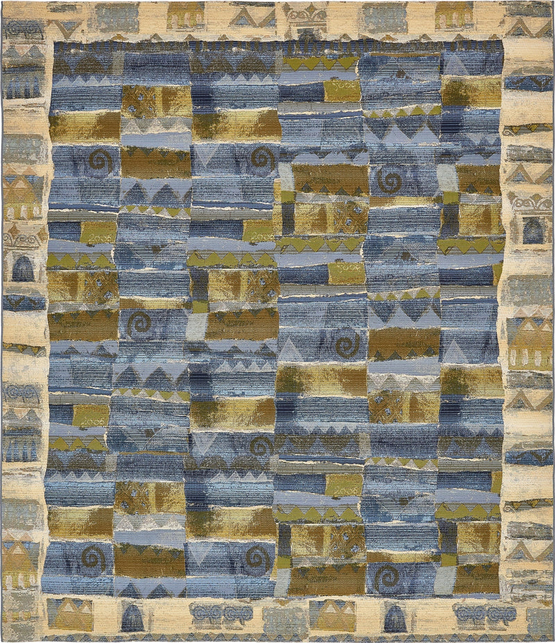 Urban Terrace Collection Area Rug -  Cobblestone Rectangle Blue Main