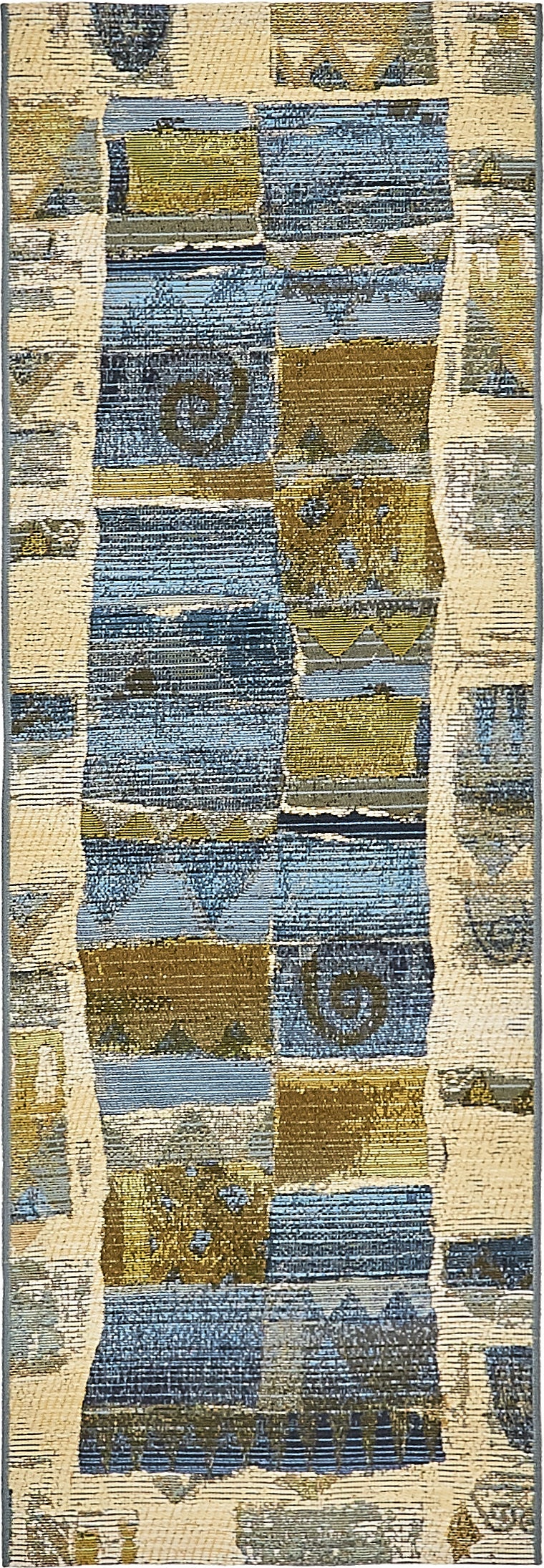 Urban Terrace Collection Area Rug -  Cobblestone Runner Blue  lifestyle 6
