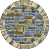 Urban Terrace Collection Area Rug -  Cobblestone Round Blue  lifestyle 7