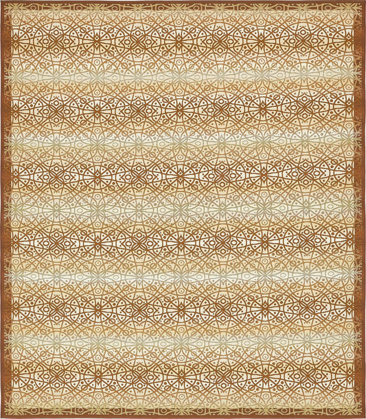 Garden Lattice Oasis Collection Area Rug -  Deck Rectangle Beige and Terracotta Main