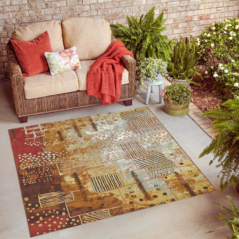 Urban Terrace Collection Area Rug -  Overlook Square Multi  lifestyle 59