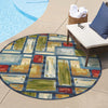 Urban Terrace Collection Area Rug -  Portico Round Multi  lifestyle 55