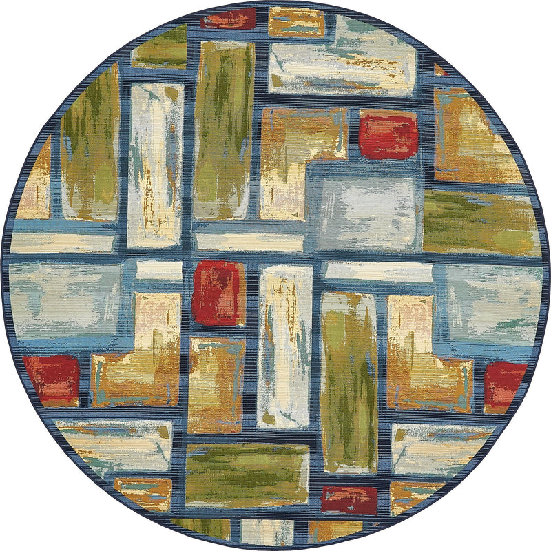 Urban Terrace Collection Area Rug -  Portico Round Multi  lifestyle 17