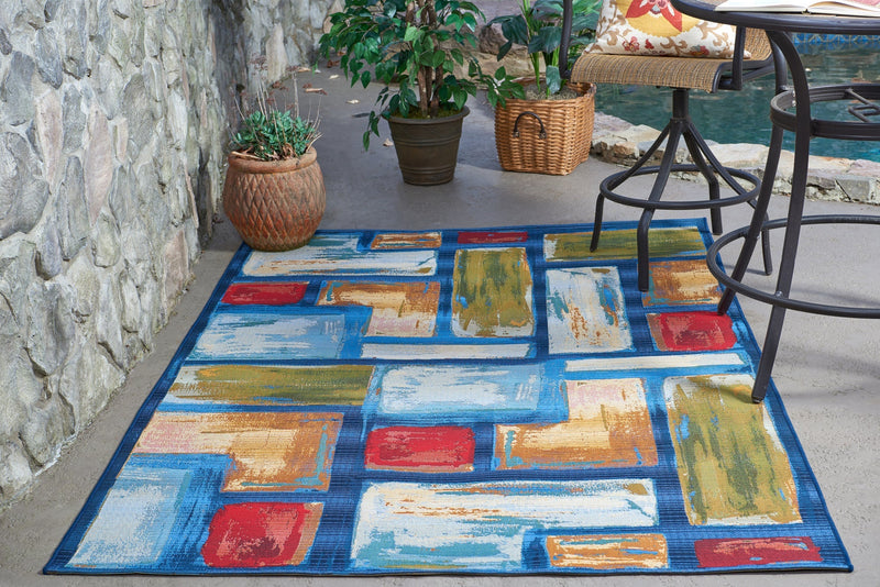 Urban Terrace Collection Area Rug -  Portico Rectangle Multi  lifestyle 4