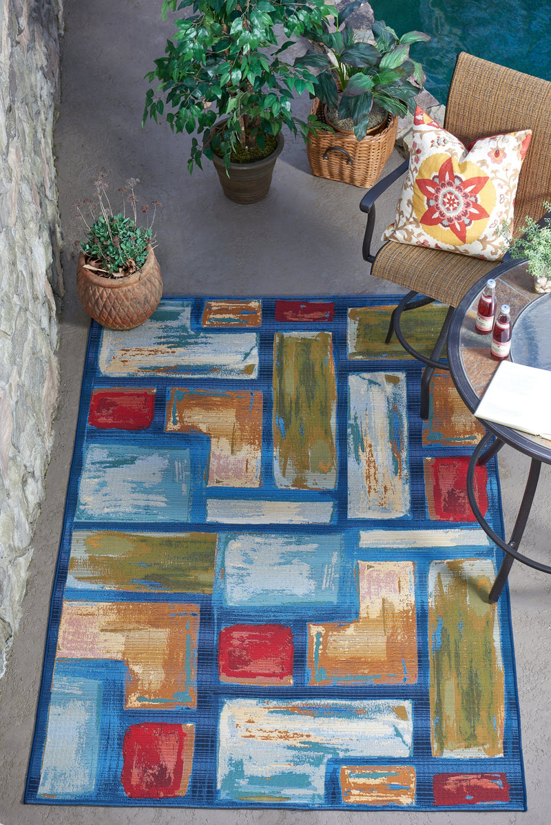 Urban Terrace Collection Area Rug -  Portico Rectangle Multi  lifestyle 5
