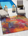 Urban Terrace Collection Area Rug -  Atrium Square Multi  lifestyle 8