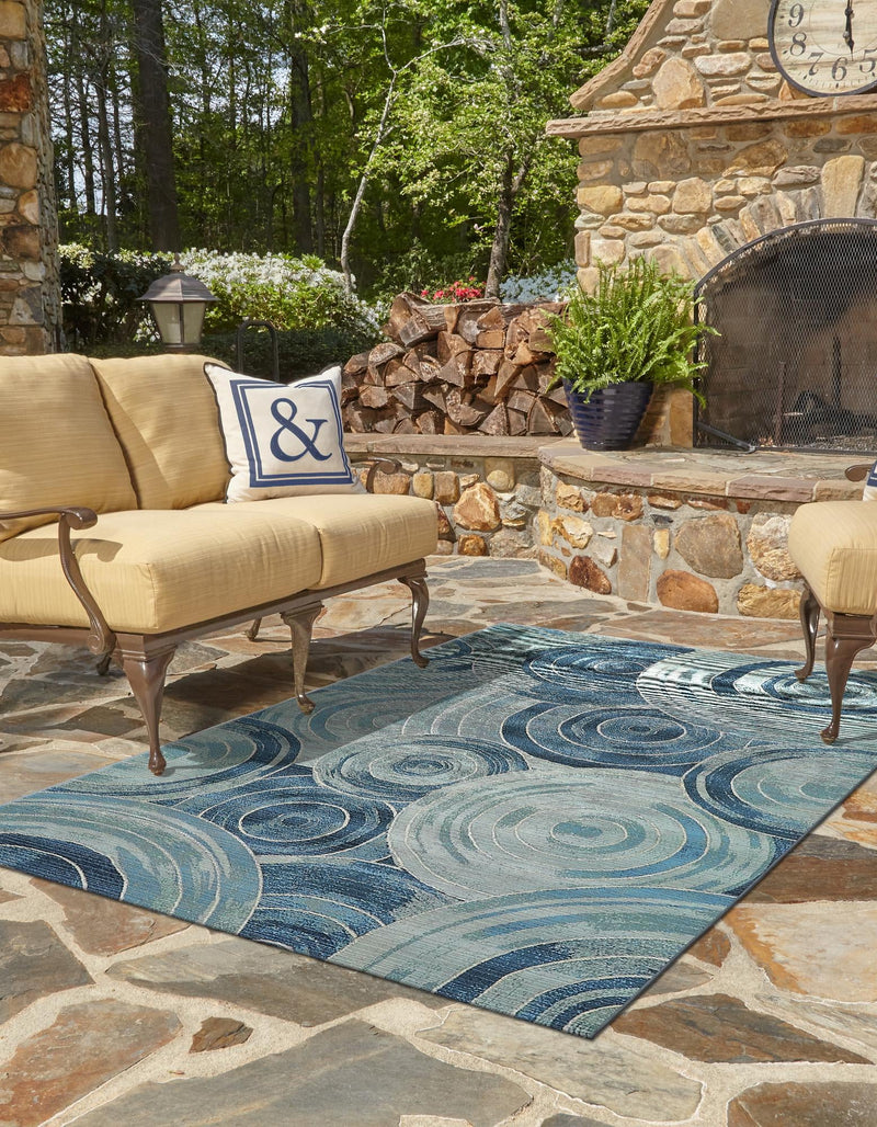 Urban Terrace Collection Area Rug -  Parkside Rectangle Light Blue  lifestyle 3