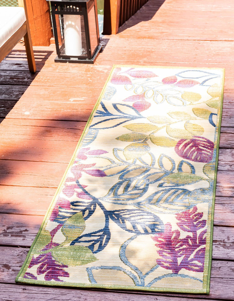 Garden Terrace Escape Collection Area Rug -  Evergreen Runner Cream  lifestyle 6
