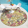 Garden Terrace Escape Collection Area Rug -  Evergreen Round Cream  lifestyle 13