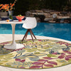 Garden Terrace Escape Collection Area Rug -  Evergreen Round Cream  lifestyle 15