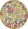 Garden Terrace Escape Collection Area Rug -  Evergreen Round Cream  lifestyle 4