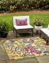 Garden Terrace Escape Collection Area Rug -  Evergreen Square Cream  lifestyle 8