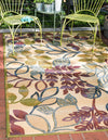 Garden Terrace Escape Collection Area Rug -  Evergreen Rectangle Cream  lifestyle 2