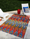 Urban Terrace Collection Area Rug -  Compass Rectangle Multi  lifestyle 2