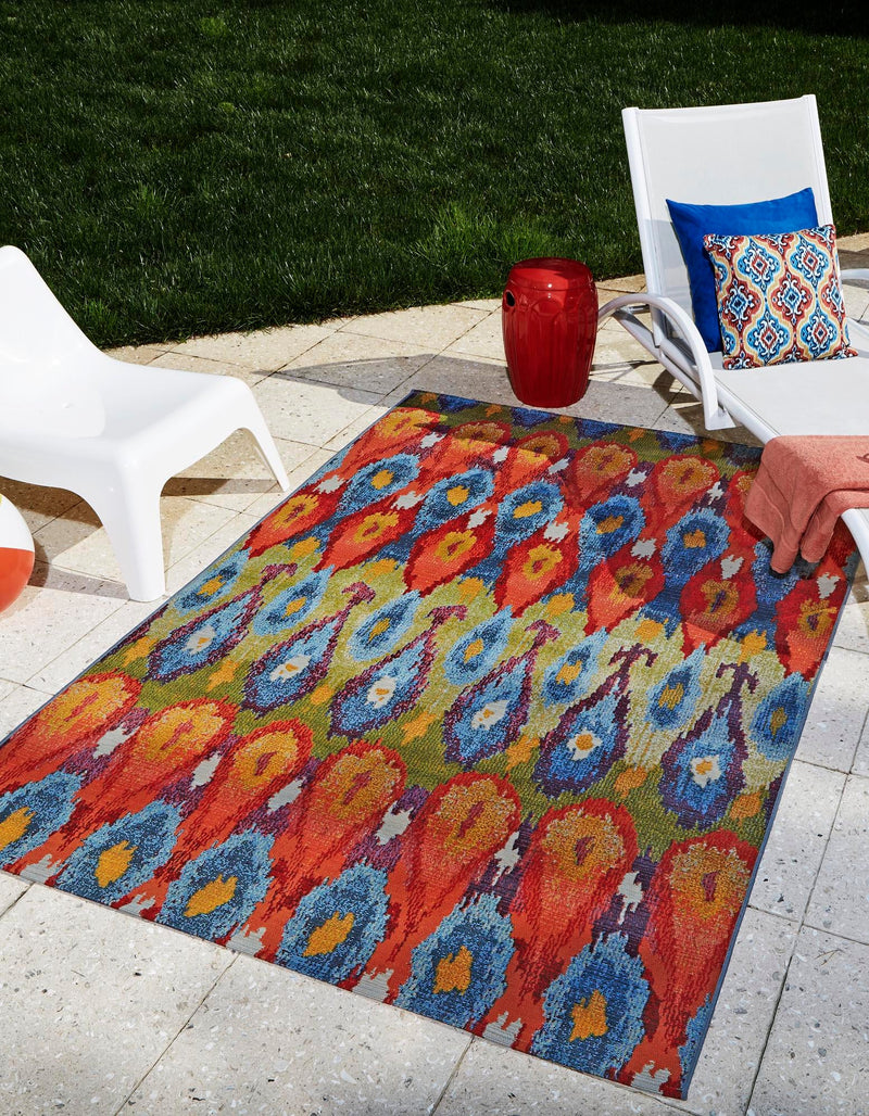Urban Terrace Collection Area Rug -  Compass Rectangle Multi  lifestyle 2