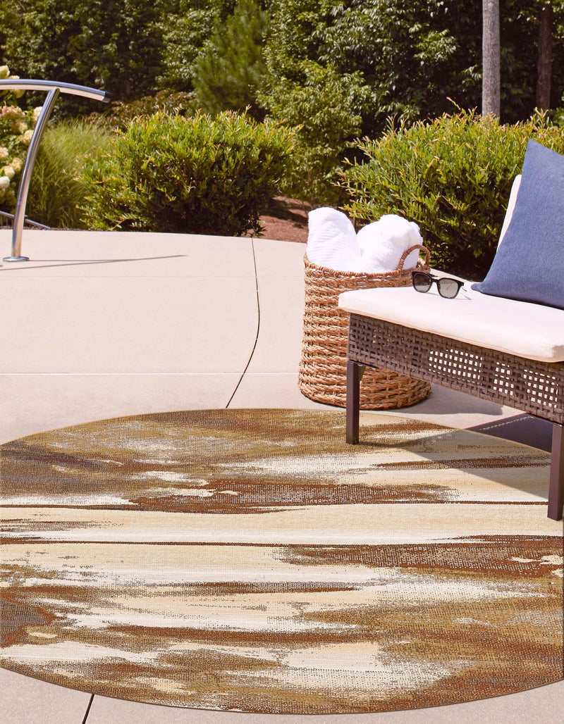 Urban Terrace Collection Area Rug -  Habitat Round Brown  lifestyle 25