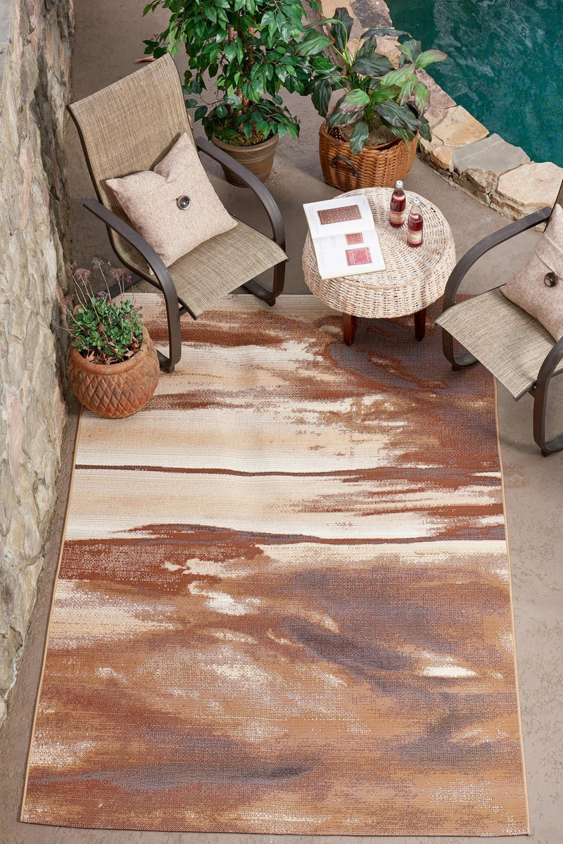 Urban Terrace Collection Area Rug -  Habitat Rectangle Brown  lifestyle 5