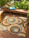 Urban Terrace Collection Area Rug -  Penthouse Square Beige  lifestyle 6