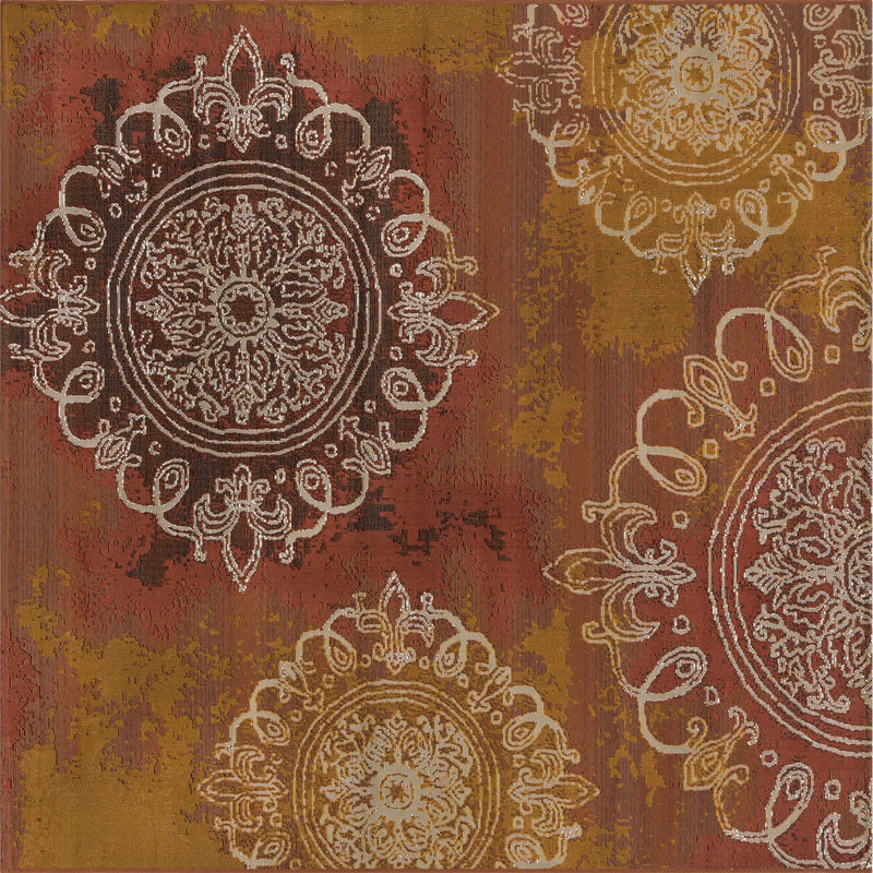 Urban Terrace Collection Area Rug -  Veranda Square Rust Red  lifestyle 14