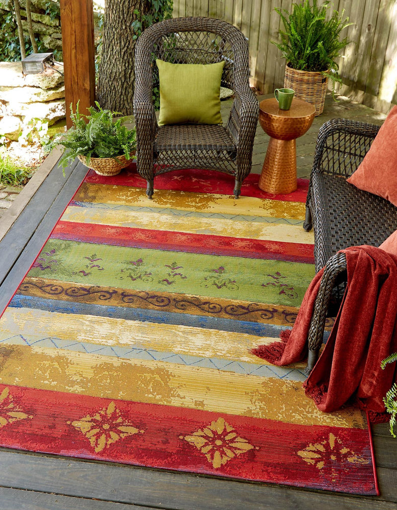 Urban Terrace Collection Area Rug -  Rooftop Rectangle Multi  lifestyle 2