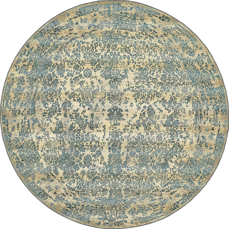 Seaside Blooms Collection Area Rug -  Avenue Round Beige  lifestyle 23