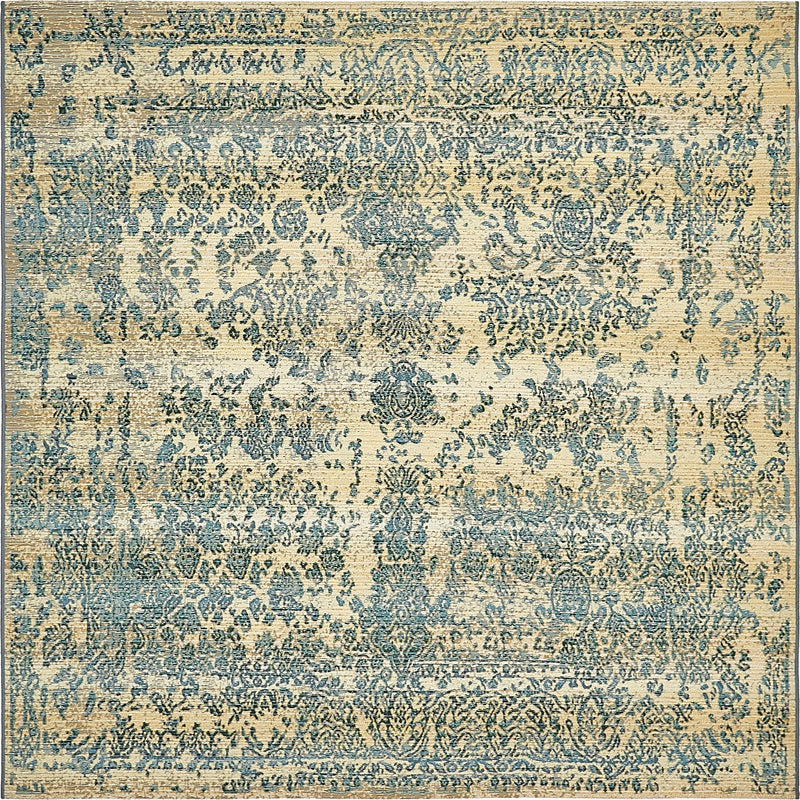 Seaside Blooms Collection Area Rug -  Avenue Square Beige  lifestyle 24