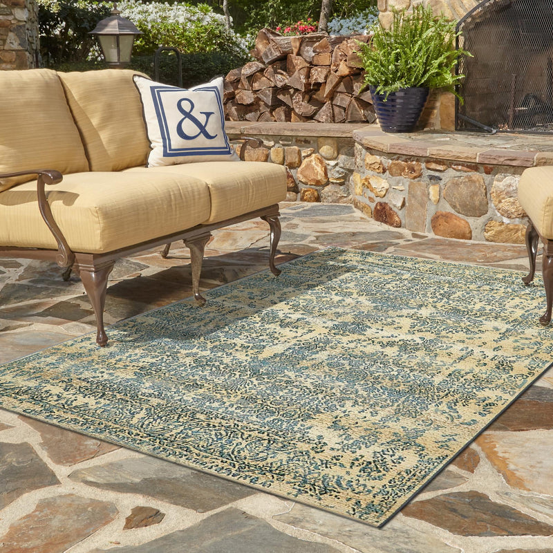 Garden Terrace Escape Collection Area Rug -  Avenue Rectangle Beige  lifestyle 23