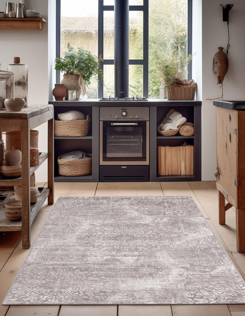 Riviera Elegance Collection Area Rug -  Monaco (Light Gray) Rectangle Light Gray  lifestyle 24