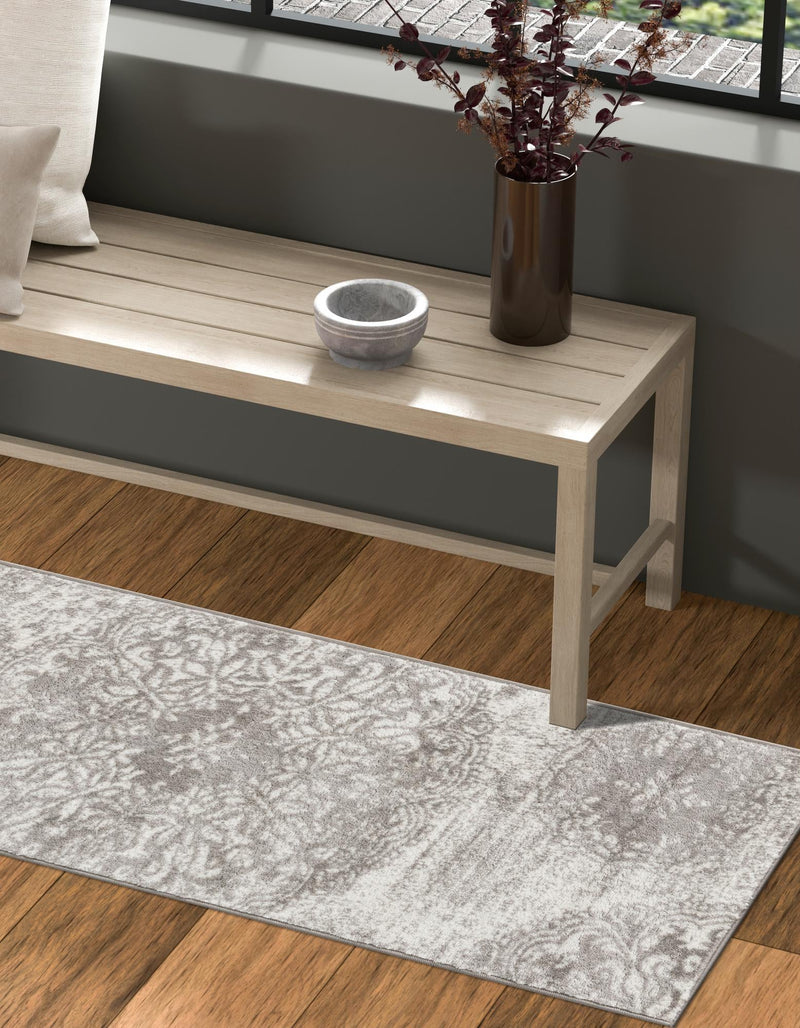 Riviera Elegance Collection Area Rug -  Monaco (Light Gray) Runner Light Gray  lifestyle 6