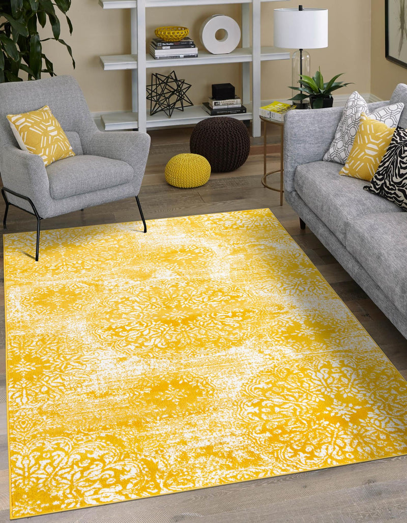 Riviera Elegance Collection Area Rug -  Monaco (Yellow) Rectangle Yellow  lifestyle 0