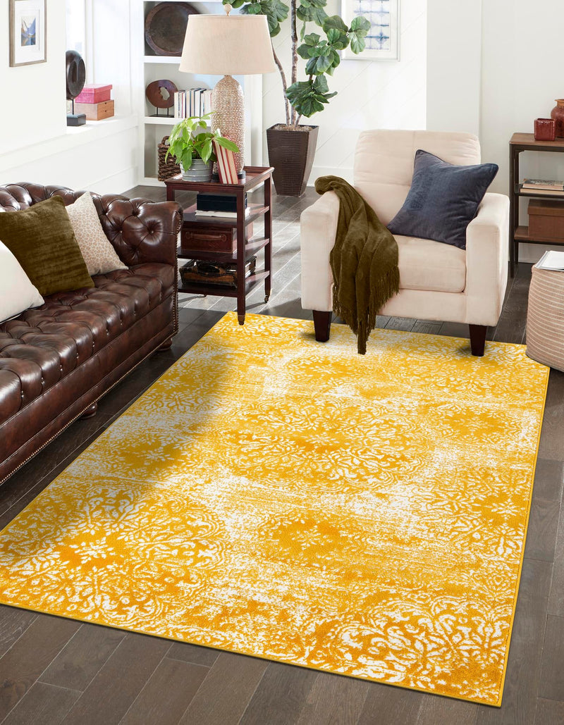 Riviera Elegance Collection Area Rug -  Monaco (Yellow) Rectangle Yellow  lifestyle 10