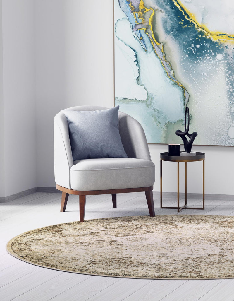 Gobi Sands Collection Area Rug -  Taklamakan Round Beige  lifestyle 20