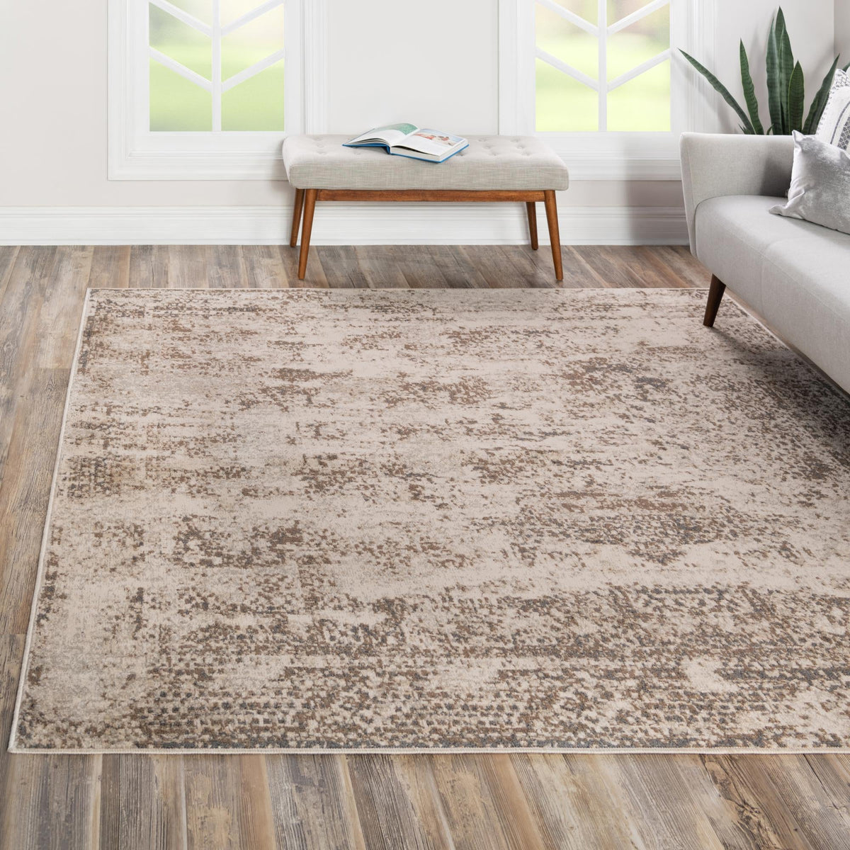Gobi Sands Collection Area Rug -  Badain Square Cream  lifestyle 58