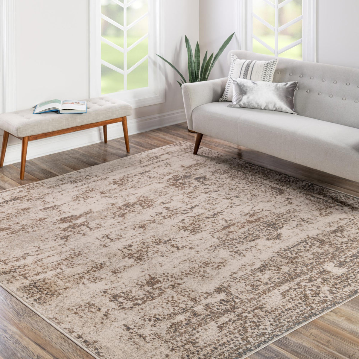 Gobi Sands Collection Area Rug -  Badain Square Cream  lifestyle 61