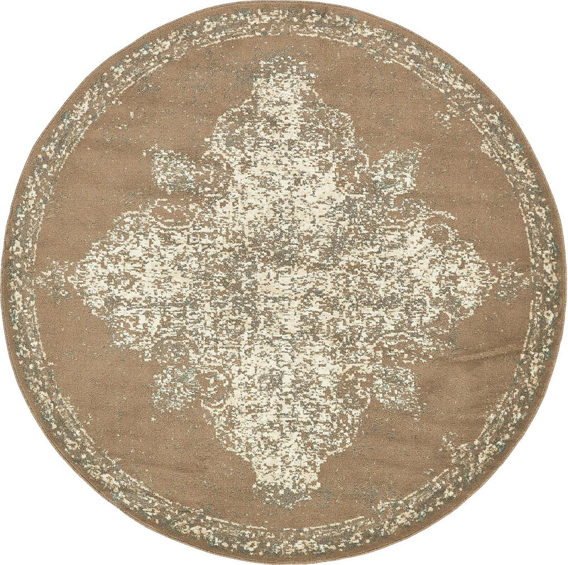 Gobi Sands Collection Area Rug -  Lop Round Brown  lifestyle 50