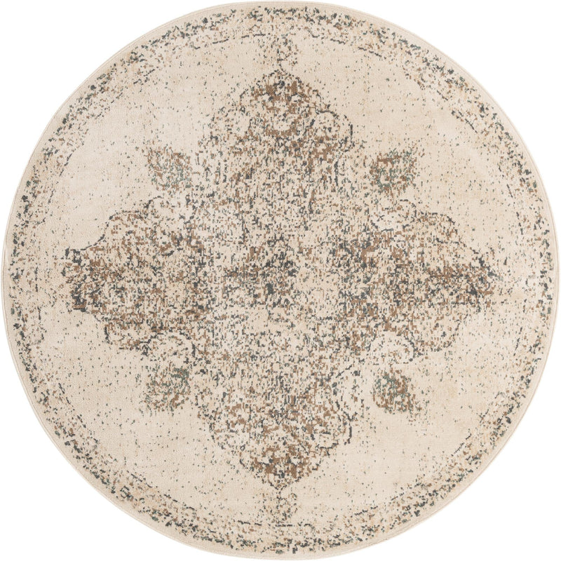 Gobi Sands Collection Area Rug -  Lop Round Cream  lifestyle 52