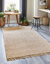 Woven Seaside Jute Collection Area Rug - Marina Rectangle Natural  lifestyle 4