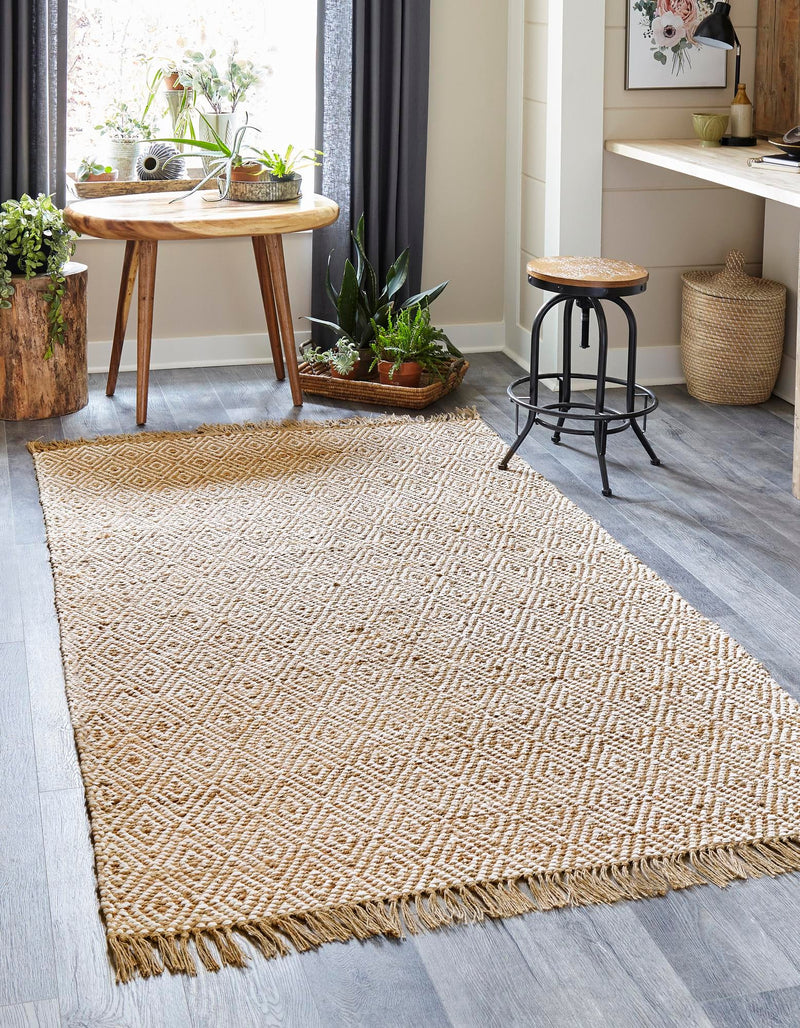 Woven Seaside Jute Collection Area Rug - Marina Rectangle Natural  lifestyle 4