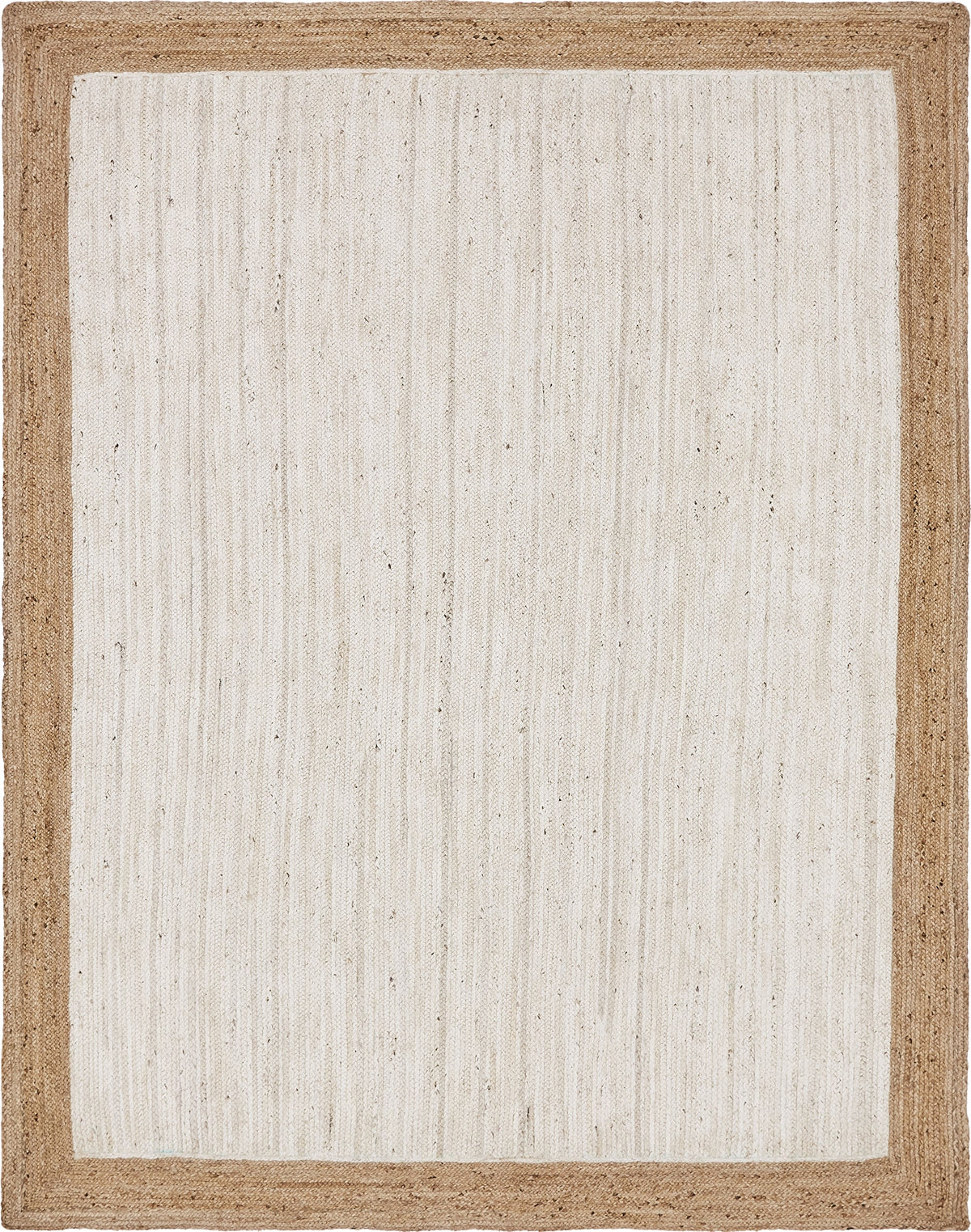 Woven Seaside Jute Collection Area Rug - Nantucket Rectangle White Main